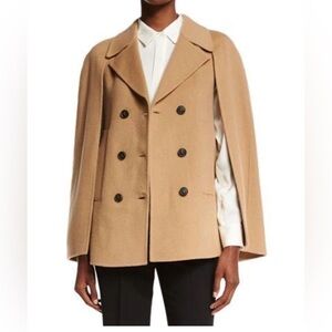 Theory Kapalin New Divide Double-breasted Cape, Camel